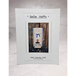 XXXX 4 My Boys XXXX Counted Thread Design Snow Happy Leaflet Snowman